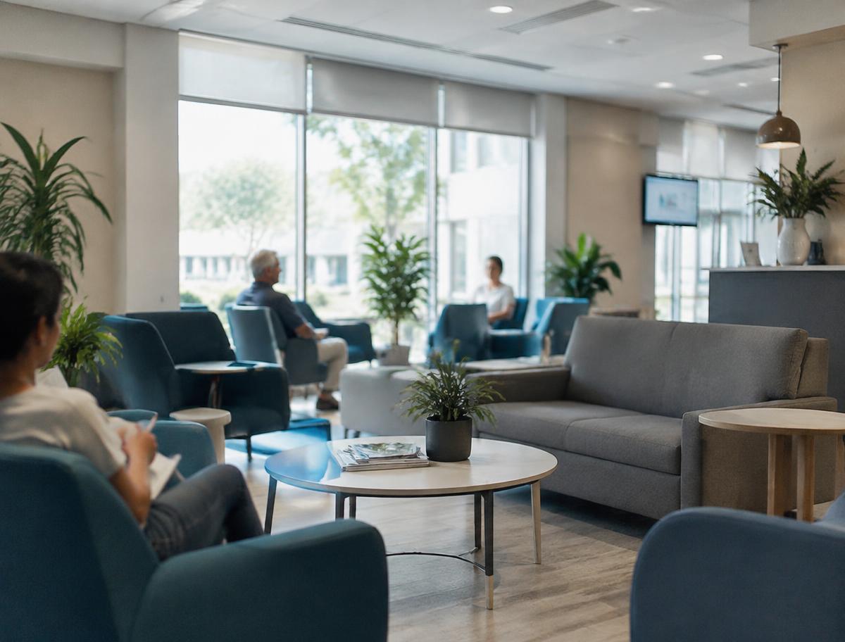 Bright modern clinic waiting area